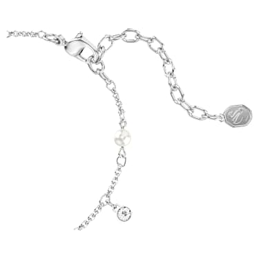 Imber สร้อยข้อมือ, มุกคริสตัล, เจียระไนทรงกลม, ขาว, เคลือบโรเดียม - Swarovski, 5754242