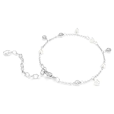 Imber ブレスレット, クリスタル・パール, ラウンドカット, ホワイト, ロジウム・プレーティング - Swarovski, 5754242