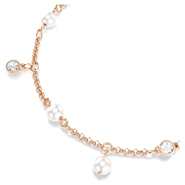 Braccialetto Imber, Crystal Pearl, Taglio Round, Bianco, Finitura oro rosa 18K - Swarovski, 5754243