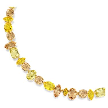 Colier Gema, Tăieturi mixte, Galben, Finisaj din aur de 18k - Swarovski, 5754259