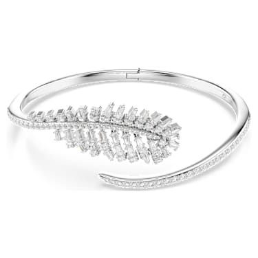 Brățară fixă Vienna, Tăieturi mixte, Pană, Albă, Placat cu rodiu - Swarovski, 5754273