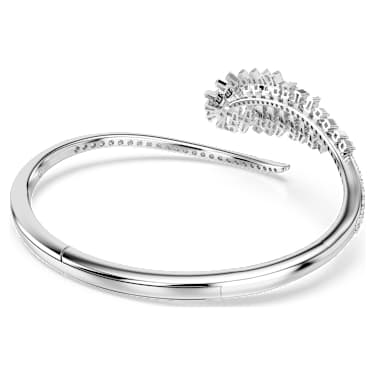Vienna กำไล, ผสมผสานเหลี่ยมเจียระไนหลายหลายรูปแบบ, ขนนก, ขาว, เคลือบโรเดียม - Swarovski, 5754273