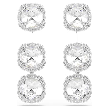 Una Angelic earrings, Cushion cut, White, Rhodium plated - Swarovski, 5754342