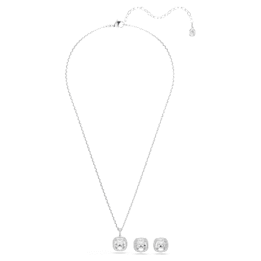 Zestaw Una Angelic, Szlif poduszkowy, Biały, Powłoka z rodu - Swarovski, 5754343
