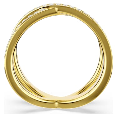 Delta band ring, Round cut, White, 18K gold finish - Swarovski, 5754384