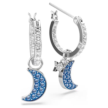 Symbolica Drop-Ohrhänger, Rundschliff, Mond, Blau, Rhodiniert - Swarovski, 5754387