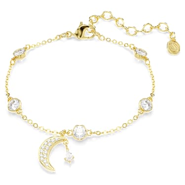 Symbolica karkötő, Körmetszéses, Hold, Fehér, 18 kt-os aranybevonat - Swarovski, 5754389