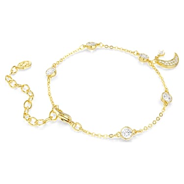 Symbolica Armband, Rundschliff, Mond, Weiß, 18K goldbeschichtet - Swarovski, 5754389