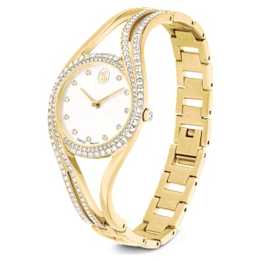 Orologio Hyperbola bangle, Fabbricato in Svizzera, Bracciale di metallo, Tono dorato, Finitura in tono dorato - Swarovski, 5754534