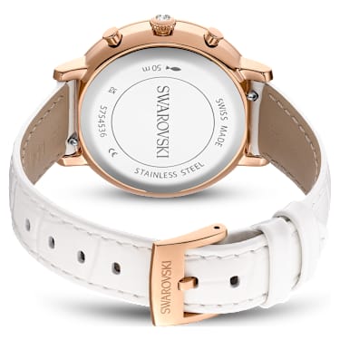 Matrix tennis chrono óra, Svájci gyártmány, Bőr szíj, Rozéarany árnyalat, Rózsaarany árnyalatú felület - Swarovski, 5754536