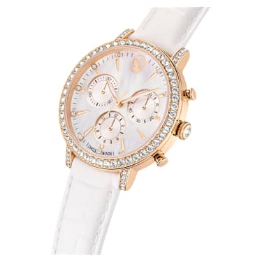 Matrix tennis chrono 워치, 스위스 메이드, 레더 스트랩, 로즈골드 톤, 로즈 골드 톤 피니시 - Swarovski, 5754536