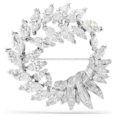 Mesmera ブローチ, マーキスカット, ホワイト, ロジウム・プレーティング - Swarovski, 5754566