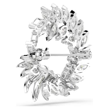 Mesmera ブローチ, マーキスカット, ホワイト, ロジウム・プレーティング - Swarovski, 5754566