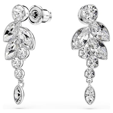 Diapason ドロップピアス, ミックスカット, ホワイト, ロジウム・プレーティング - Swarovski, 5754571