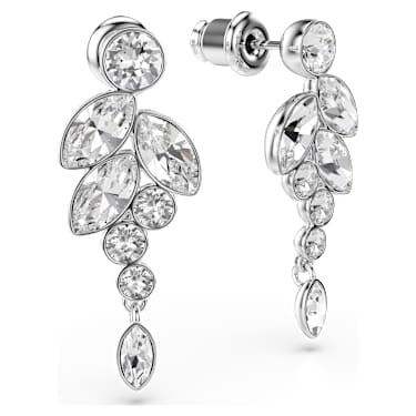 Orecchini pendenti Diapason, Taglio misto, Bianchi, Placcato rodio - Swarovski, 5754571