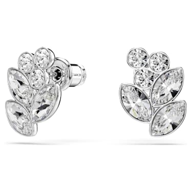 Cercei stud Diapason, Tăieturi mixte, Albi, Placat cu rodiu - Swarovski, 5754587