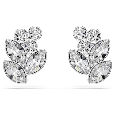 Diapason bedugós fülbevaló, Vegyes metszés, Fehér, Ródium bevonattal - Swarovski, 5754587