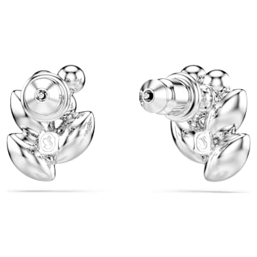 Diapason スタッドピアス, ミックスカット, ホワイト, ロジウム