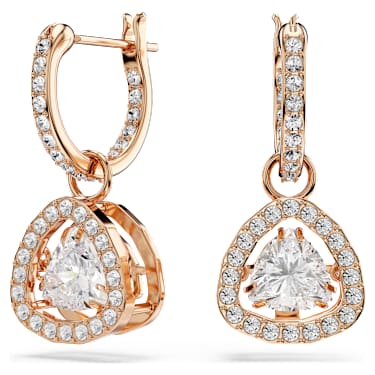 Una Angelic Set, Set (2), Üçgen kesim, Pembe, 18k pembe altın rengi yüzey - Swarovski, 5754606
