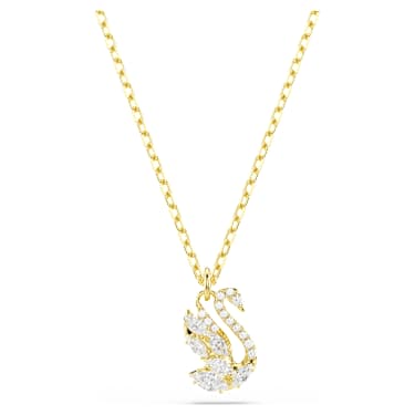 Swan Anhänger, Verschiedene Schliffe, Schwan, Weiß, 18K goldbeschichtet - Swarovski, 5754626