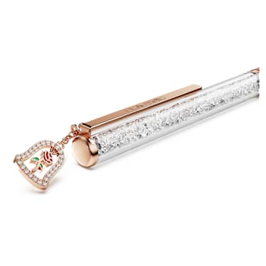 Crystalline 圆珠笔, 钟, 红色漆面、镀玫瑰金色调 - Swarovski, 5754639