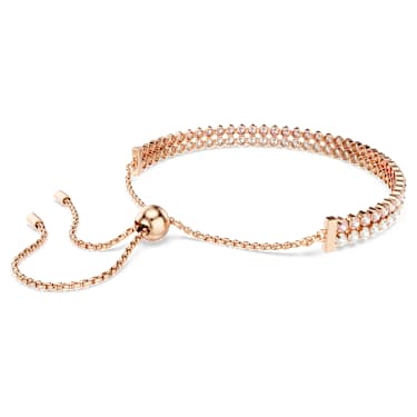 Matrix Armband, Rundschliff, Weiß, 18K roségoldbeschichtet - Swarovski, 5754670