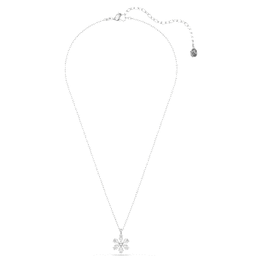 Colgante Idyllia, Tallas mixtas, Copo de nieve, Blanco, Baño de rodio - Swarovski, 5754686