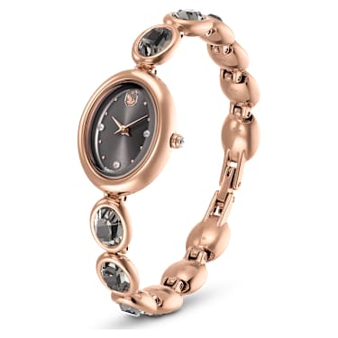 Imber oval 워치, 스위스 메이드, 메탈 브레이슬릿, 블랙, 로즈 골드 톤 피니시 - Swarovski, 5754814