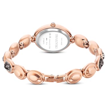 Imber oval Klocka, Tillverkad i Schweiz, Metallarmband, Svart, Roséguldfärgad finish - Swarovski, 5754814