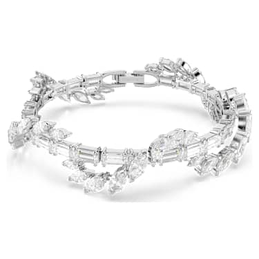 Mesmera 手鏈, 混合式切割, 白色, 鍍白金色 - Swarovski, 5754818