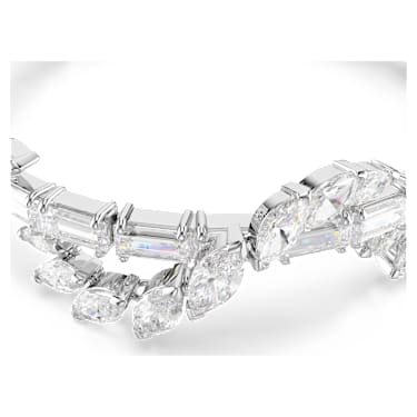 Mesmera bracelet, Mixed cuts, White, Rhodium plated - Swarovski, 5754818