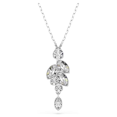 Diapason hanger, Verschillende slijpvormen, Wit, Rodium toplaag - Swarovski, 5754989