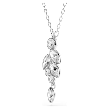 Pendente Diapason, Taglio misto, Bianco, Placcato rodio - Swarovski, 5754989