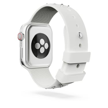 Correa de reloj, Silicona con pespunte, Gris, Acero inoxidable - Swarovski, 5755223