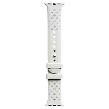Watch strap, Silicone with stitching, Gray, Stainless steel - Swarovski, 5755223