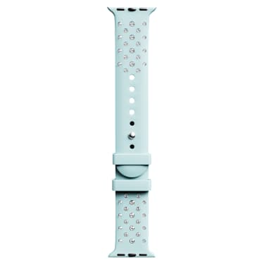 Watch strap, Silicone with stitching, Blue, Stainless steel - Swarovski, 5755227