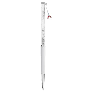 Stylo à bille Crystalline, Tour Eiffel, Laqué blanc, métal chromé - Swarovski, 5755477