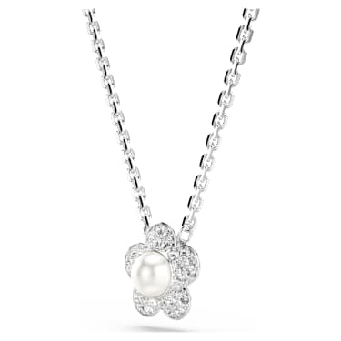 Pendentif Ariana Grande x Swarovski, Perle de cristal, Taille ronde, Fleur, Blanc, Métal rhodié - Swarovski, 5755817