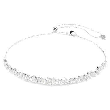Girocollo Mesmera, Taglio Marquise, Bianco, Placcato rodio - Swarovski, 5755905