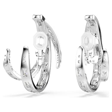 Vienna Ohrclips, Verschiedene Schliffe, Weiß, Rhodiniert - Swarovski, 5756046