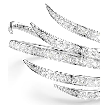 Pevný náramek Vienna, Různé výbrusy, Bílý, Pokoveno rhodiem - Swarovski, 5756049