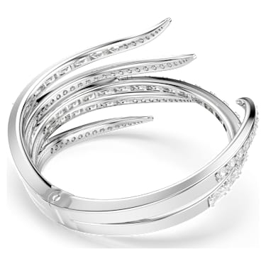 Pevný náramek Vienna, Různé výbrusy, Bílý, Pokoveno rhodiem - Swarovski, 5756049