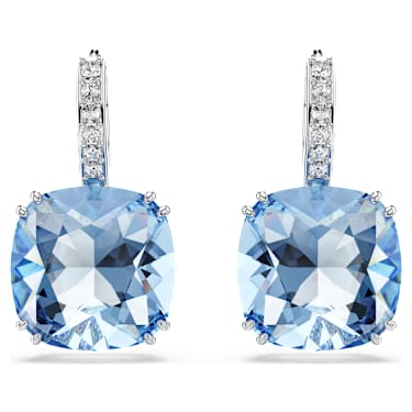 Millenia Oorhangers, Cushion-slijpvorm, Blauw, Rodium toplaag - Swarovski, 5756150