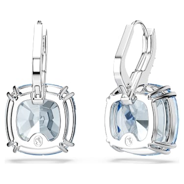 Millenia ドロップピアス, クッションカット, ブルー, ロジウム