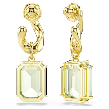 Viseči uhani Millenia, Osmerokotni rez, Zeleni, V videzu 18-karatnega zlata - Swarovski, 5756151