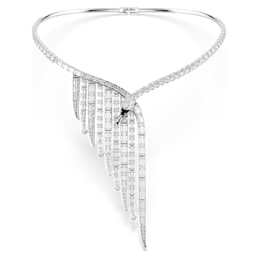 Náhrdelník Vienna, Různé výbrusy, Labuť, Bílá, Pokoveno rhodiem - Swarovski, 5757502