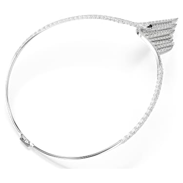 Vienna 項鏈, 混合式切割, 天鵝, 白色, 鍍白金色 - Swarovski, 5757502