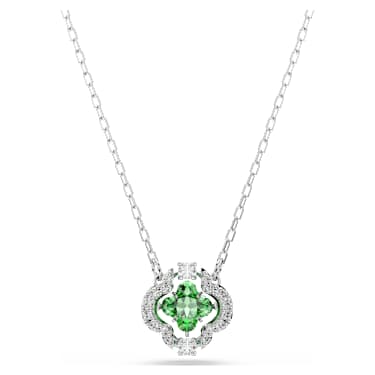 Přívěsek Una Angelic, Různé výbrusy, Zelená, Pokoveno rhodiem - Swarovski, 5757785