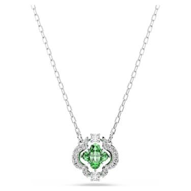 Pendente Una Angelic, Taglio misto, Verde, Placcato rodio - Swarovski, 5757785