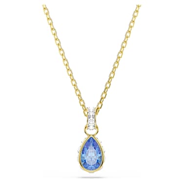 Pingente Chroma, Lapidação pera, Azul, Acabamento em ouro de 18 quilates - Swarovski, 5757786